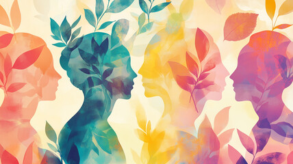 New skill learning, sprout grows from brain, development and practice concept, mental health and spirituality