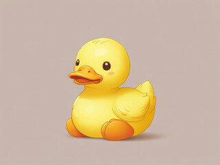 Fototapeta premium yellow duck toy isolated on transparent background