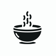 Cup of Soup Silhouette in black on a white background