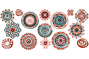 Brief colored flower pattern lines hand painted simple elements Symbol, ethnic, traditional. Seamless pattern, background. For holiday cards, prints, gift wrap, home and textiles. Vector illustration.