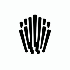 Obraz premium French Fries Silhouettes in black on a white background