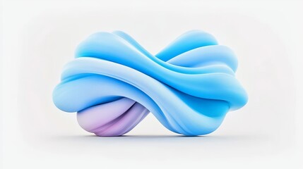 Abstract Blue Wave Form - A digital  of a flowing, abstract blue and purple wave form.  Smooth, elegant curves create a visually appealing design.