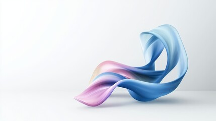 Abstract Flowing Fabric Design - A vibrant, abstract image of flowing fabric in shades of blue, pink, and purple against a white background.  Perfect for design or technology concepts.