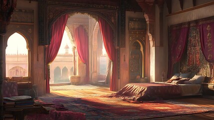 A dreamy bedroom with soft, glowing lights and a peaceful, romantic setting perfect for relaxation and comfort.