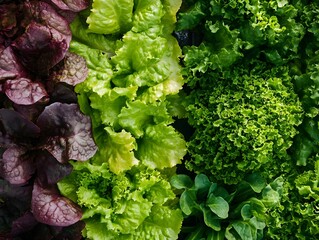 Futuristic Vertical Hydroponic Garden with Lush Leafy Greens Thriving Under LED Grow Lights