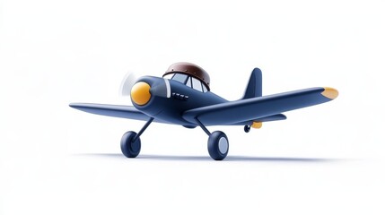 Cartoon Airplane Illustration - Cute cartoon illustration of a small blue airplane, perfect for children's books, websites, or apps.