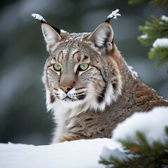 Fototapeta premium A bobcat in the snow