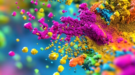 An artistic closeup showing a vibrant suspension of nanoparticles in a liquid medium with vivid colors indicating different particle sizes and compositions capturing the dynamic nature