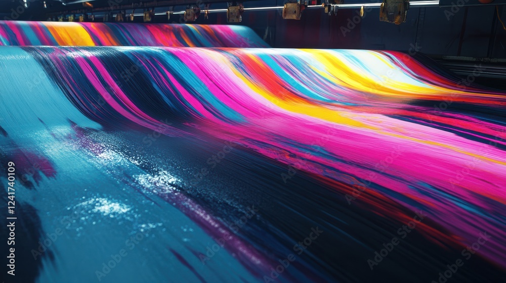 Wall mural vibrant abstract waves of color flowing smoothly across the surface