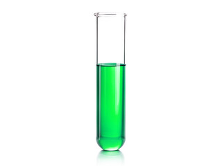 test tube with green liquid