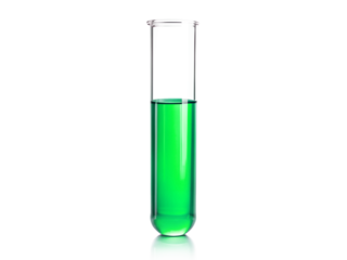 test tube with green liquid
