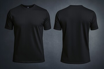 A simple illustration of a black t-shirt on a dark background, ideal for use in fashion or design contexts