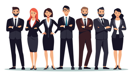 Fototapeta premium Adobe Illustrator Arbusiness man Collection of Businessmen in Suits with Beards - Black and White Vector Illustration