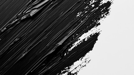Obraz premium A close-up of a brush stroke on a canvas, in black and white