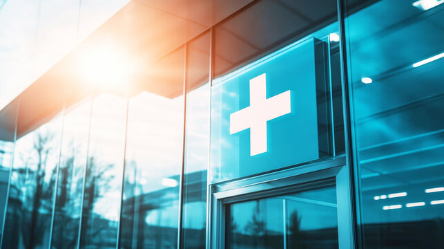 Modern hospital facility showcasing advanced healthcare services in bright daylight