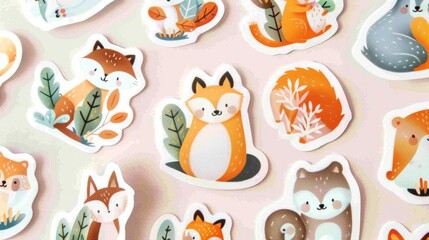 Adorable woodland creature stickers perfect for journaling or decorating!