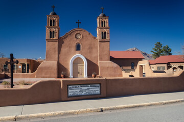 Old San Miguel Mission, founded in 1598, (oldest church in the US) Socorro, New Mexico, USA