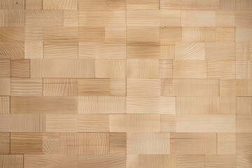 Fototapeta premium Light brown wooden blocks creating a geometric pattern, ideal for backgrounds and textures