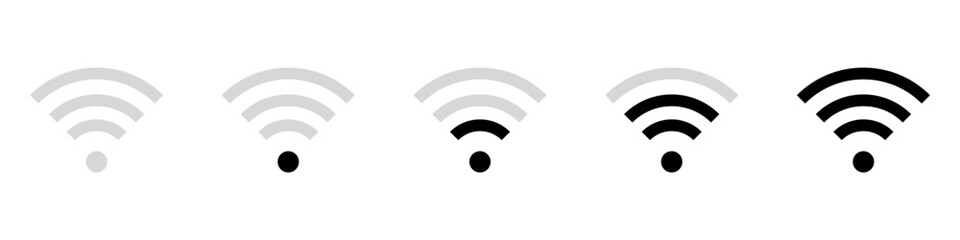 Wireless and wifi icon. Wi-fi signal symbol. Internet Connection