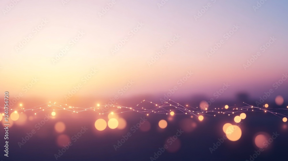 Poster Intricate neural networks showcase glowing nodes, illustrating the concept of AI-driven data analysis against a smooth gradient backdrop with ample copy space