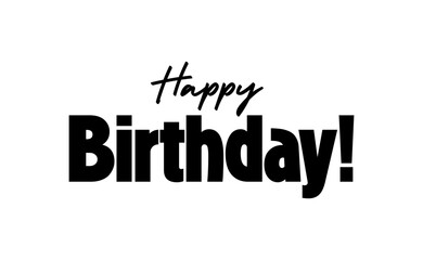 Happy Birthday message, elegant design. Calligraphic lettering text.