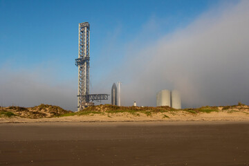 USA, Texas, Cameron County. Space X rocket launch site