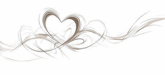 one-line drawing of two hearts intertwined