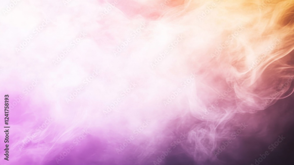 Leinwandbilder Create a serene atmosphere with a dreamy gradient of soft lavender and pastel cream, complemented by delicate white clouds and ideal copy space