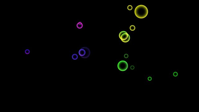 rainbow bubbles , black background overlay with alpha