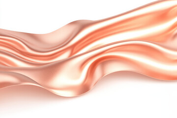 Obraz premium Copper silk fabric gracefully flowing against a white backdrop creating an ethereal visual effect