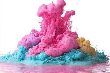 The interplay of fluid dynamics is shown with an abstract blue dye in water