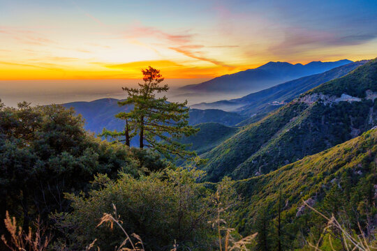 Stunning Sunset Over San Bernardino Mountains in Rimforest
