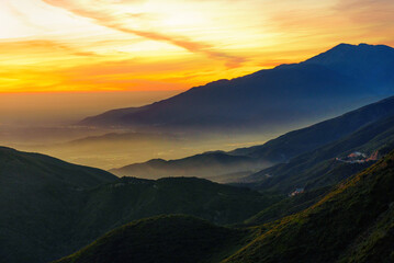 Golden Sunset Over San Bernardino Mountains