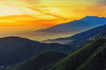 Golden Sunset Behind San Bernardino Mountains in Rimforest, California © Katie Chizhevskaya