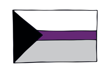 Colorful Demisexual pride flag Happy pride day LGBTQ community Pride Month Vector hand drawn doodle for posters, stickers, logo, cards © Daria Shane
