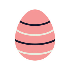 Flat vector illustration of a colorful easter egg with decorative patterns. A festive element for easter decorations.