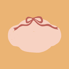 fun colorful frame with ribbon bow for social media post or wallart wall art frame whimsical simple cute coquette frame