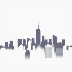 Mystical city skyline silhouette with dark clouds capturing the ethereal beauty of urban landscapes and architectural marvels silhouetted skyline cityscape architecture illustration building city vect