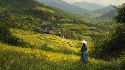 Naklejka premium Landscape of Vietnam 