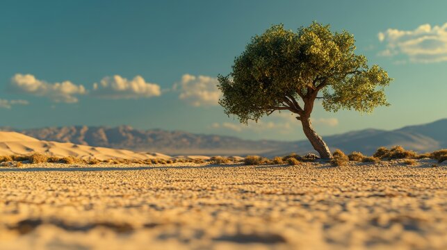 Prosopis cineraria, a Drought-Tolerant Ghaf Tree in Ras Al Khaimah Desert, UAE, Played a Key Role in Battle Against Desertification in Arid Landscapes