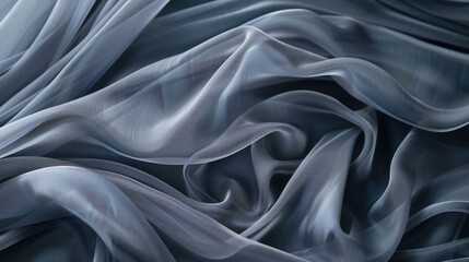 Obraz premium Soft, flowing abstract background of gray fabric, delicate texture, artistic concept of fabric.