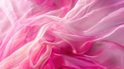 Fototapeta premium Soft, flowing abstract pink fabric background, delicate texture, artistic fabric concept.