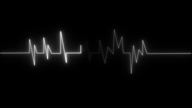 Heart rate monitor line vector isolated on transparent background,White heartbeat line icon on white background,Neon Heart beat monitor with signal.