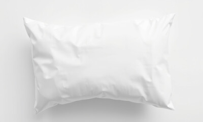 Obraz premium plain white pillow on light background, perfect for mockups and designs. Ideal for showcasing textile patterns or branding