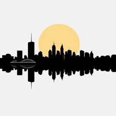 American flag cityscape philadelphia skyline close up focus on copy space historic skyline blend double exposure silhouette with skyscrapers silhouetted skyline cityscape architecture illustration bui