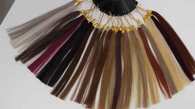 Bucharest Romania  4 February 2025.Experience the beauty of our natural hair extensions, available in a variety of colors to suit your style. 4 k video.