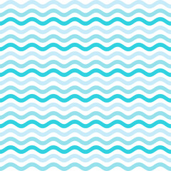 seamless water wave line pattern and background vector illustration