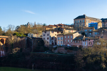 Lapérouse High School on the Heights of Albi, Viewed from the Right Bank of the Tarn
