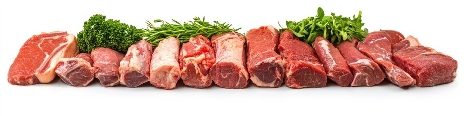 Obraz premium Uncooked meat stacked together