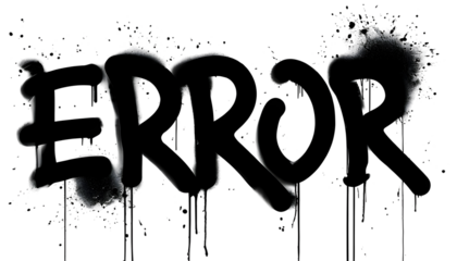 Bold Black Graffiti-Style 'ERROR' Text with Splatter Effects